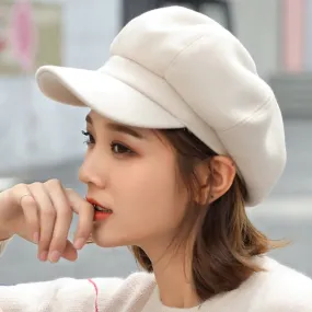 Plain Solid Colored Octagonal Beret Hat