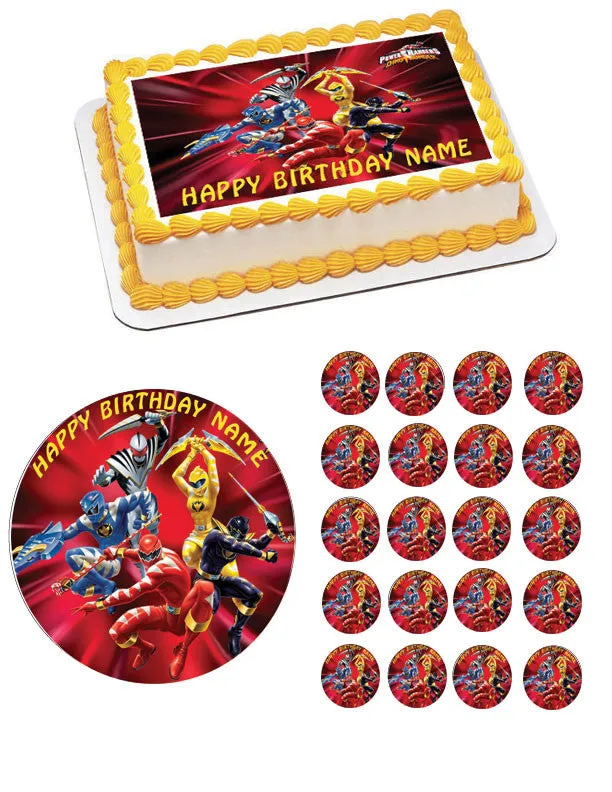 Power Rangers - Edible Cake Topper OR Cupcake Topper, Decor