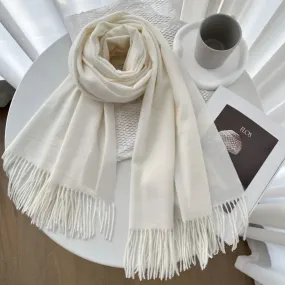 Pure Woolen Shawl Scarves - Pearl