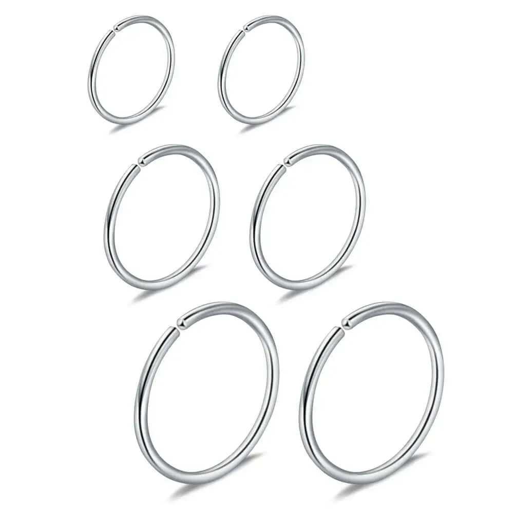 Silver Stainless Steel Nose Ring