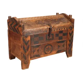 Stained Coffer with Peaked Lid