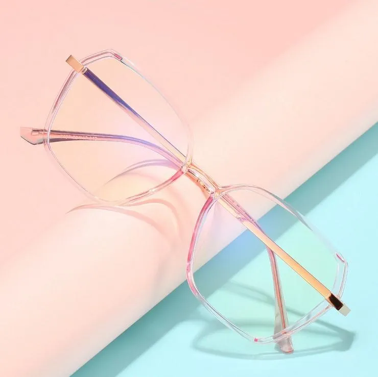 Star - Fashion Blue Light Blocking Computer Reading Gaming Glasses - Transparent Purple
