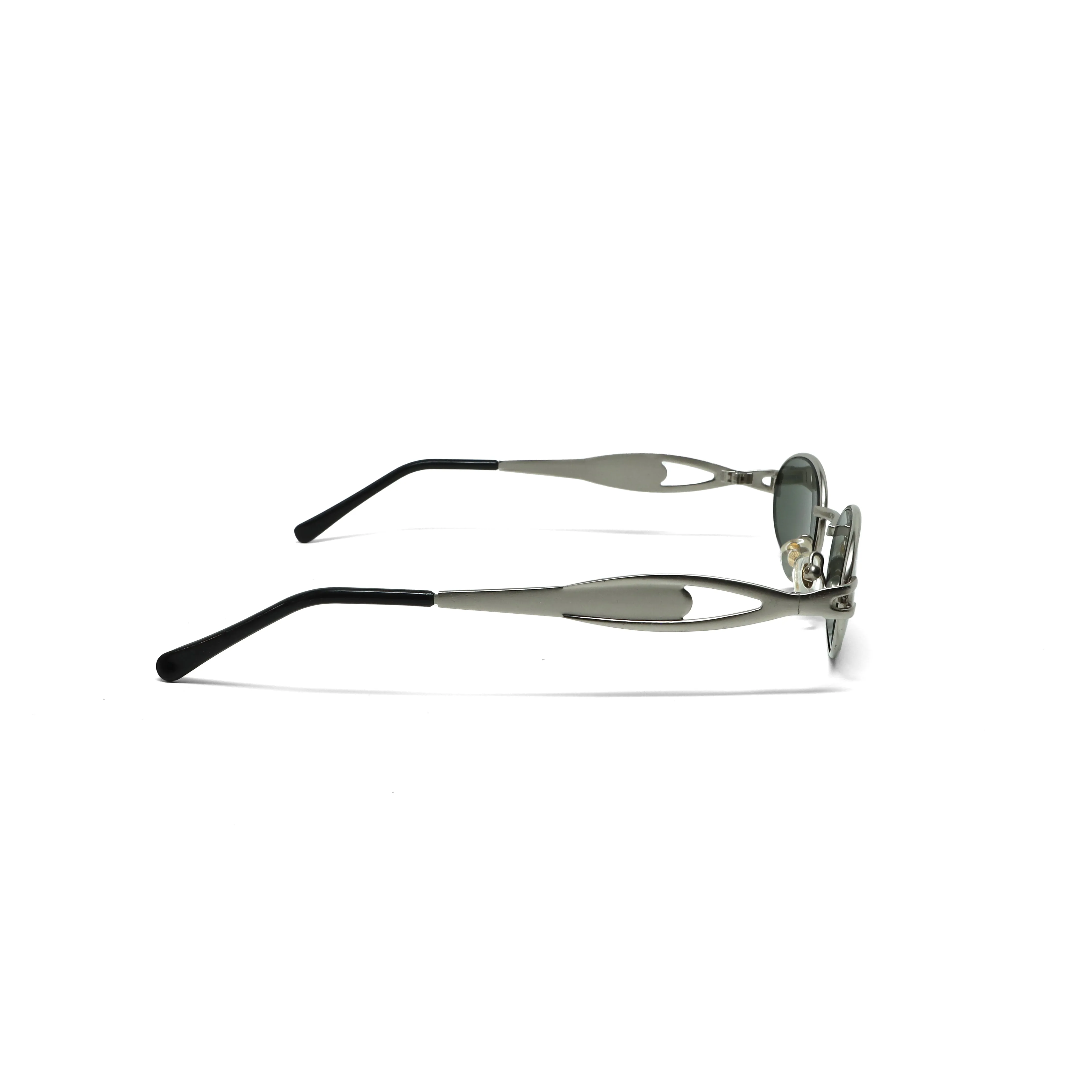 //Style M028//Mini Pharaoh 90s Deadstock Santa Fe Oval Sunglasses - Silver