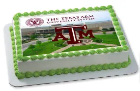 Texas A&M University (Nr2) - Edible Cake Topper OR Cupcake Topper, Decor