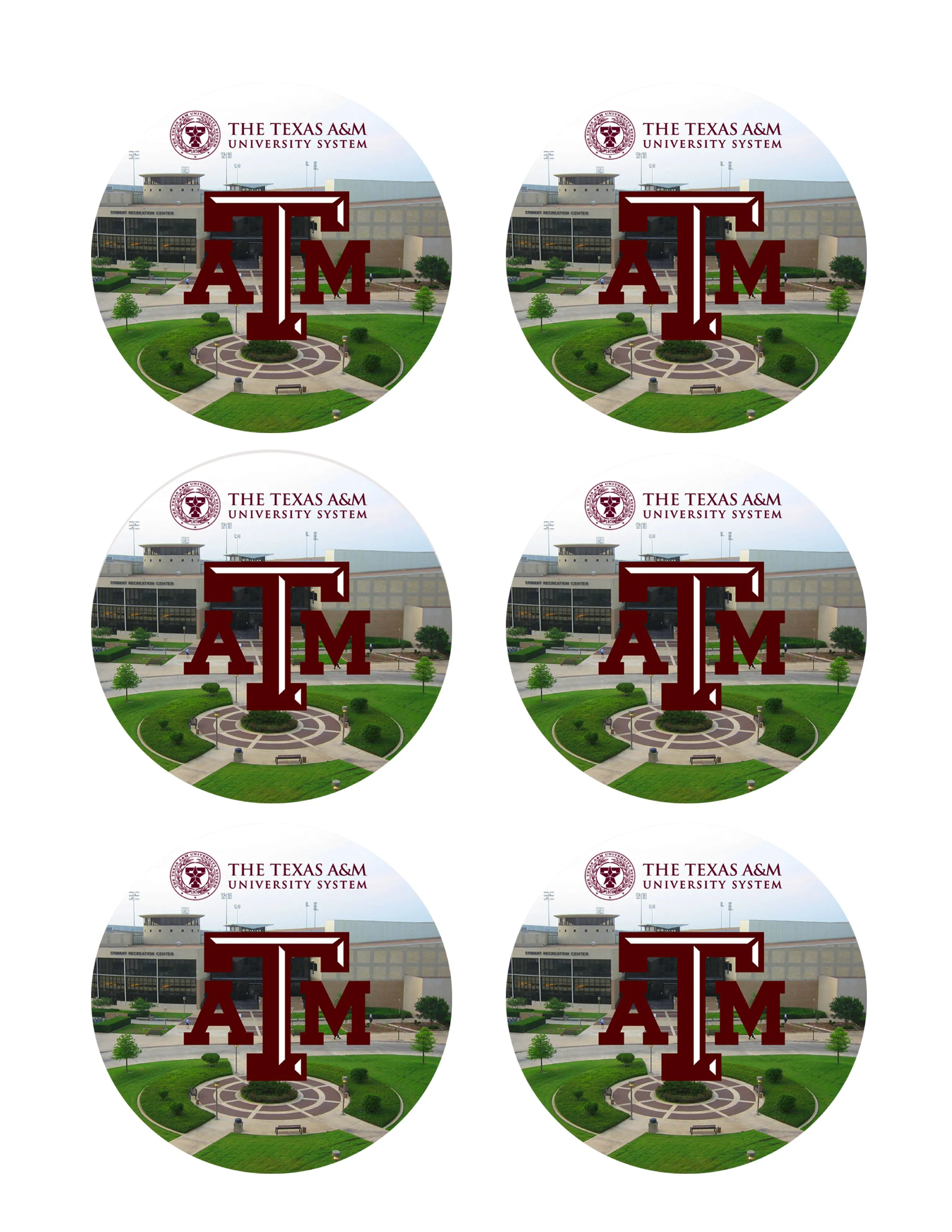 Texas A&M University (Nr2) - Edible Cake Topper OR Cupcake Topper, Decor