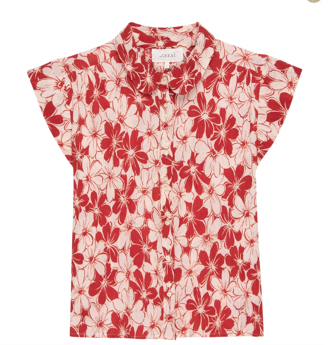 The Wren Top - Burnt Red Hibiscus