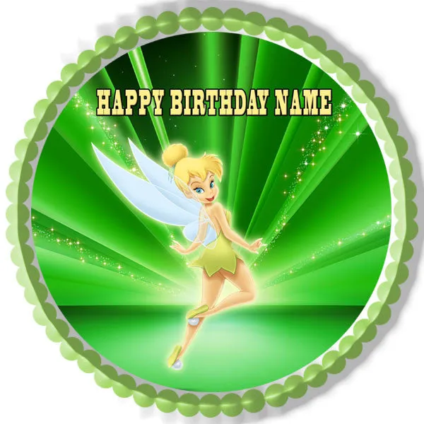 TINKER BELL - Edible Cake Topper OR Cupcake Topper, Decor