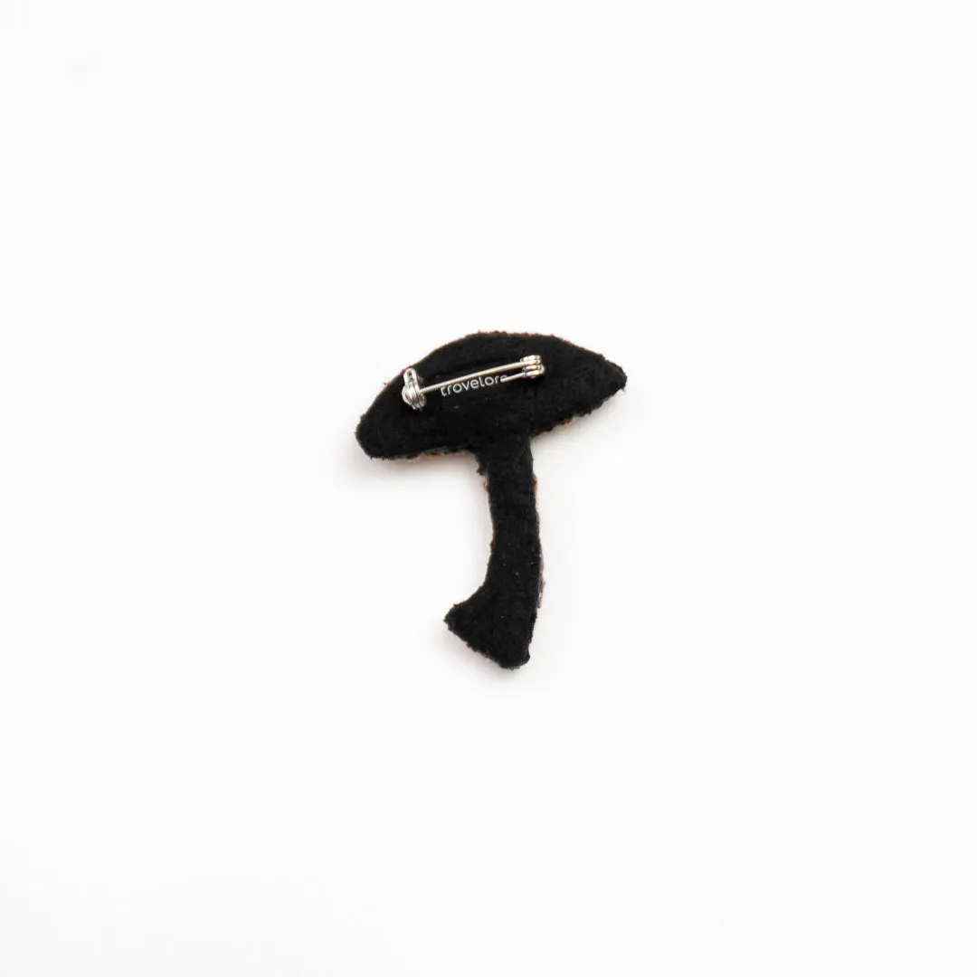 Trovelore embroidered mushroom brooch